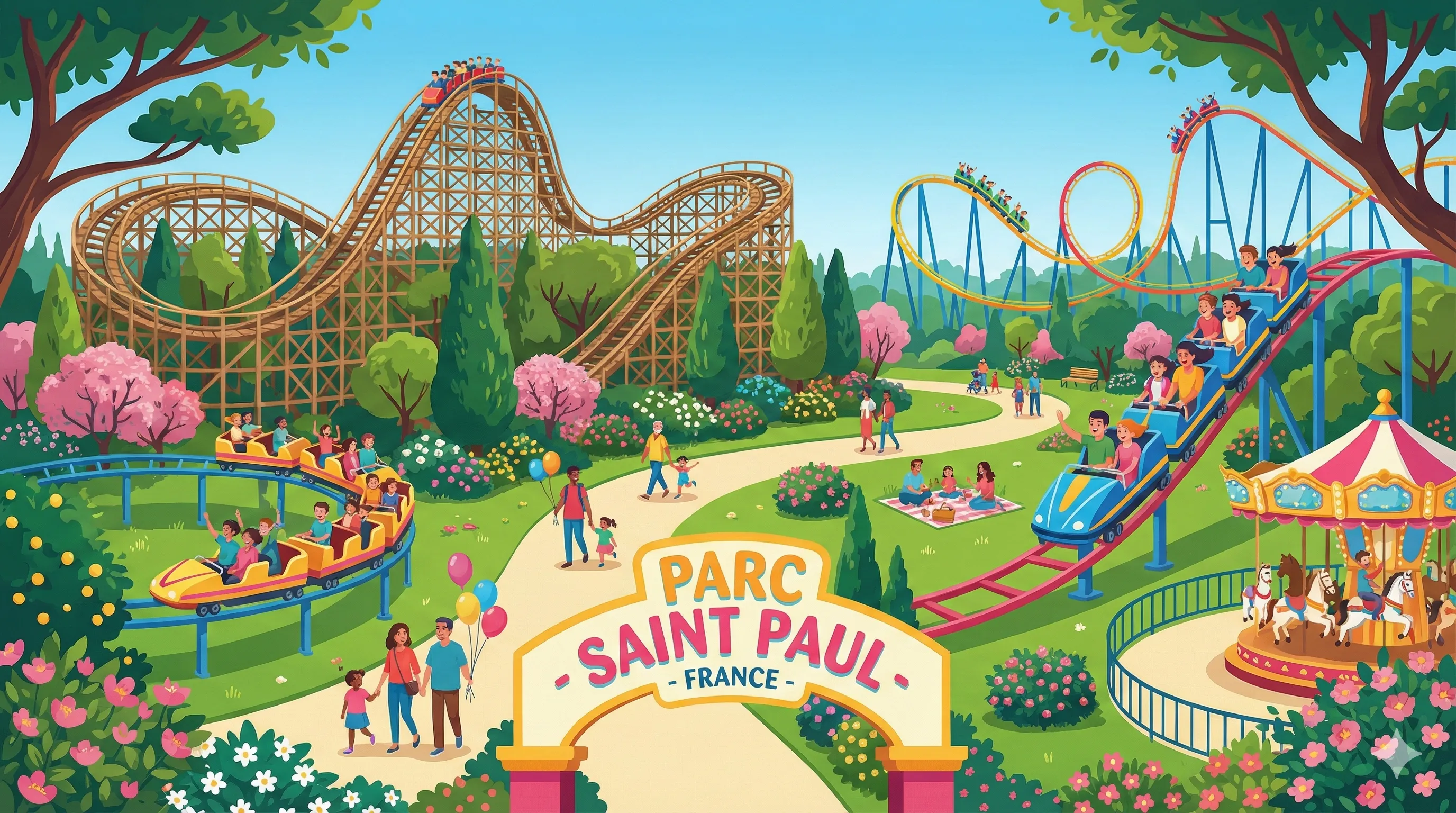 Parc Saint Paul park illustration