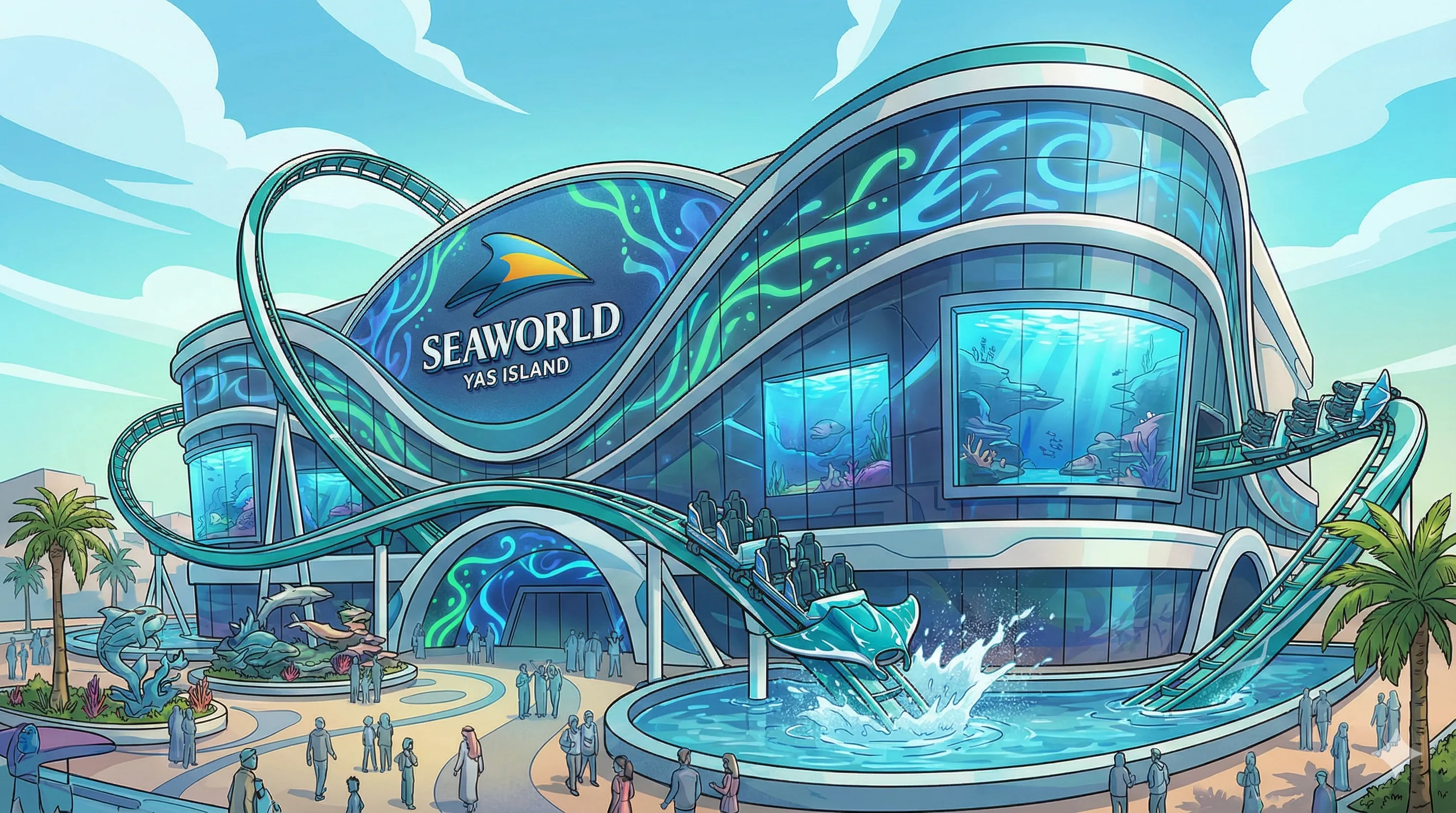 SeaWorld Yas Island Abu Dhabi park overview photo