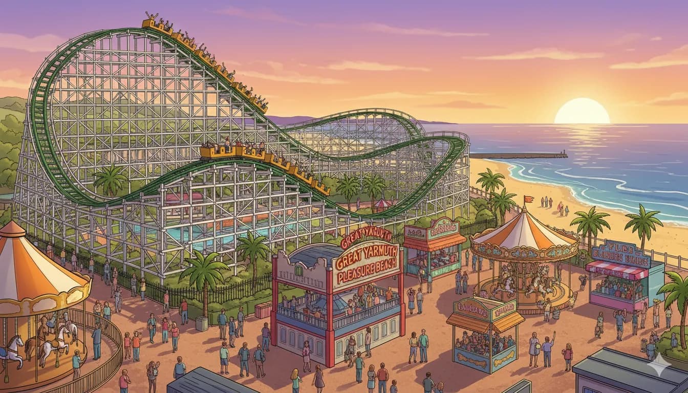 Great Yarmouth Pleasure Beach park overview