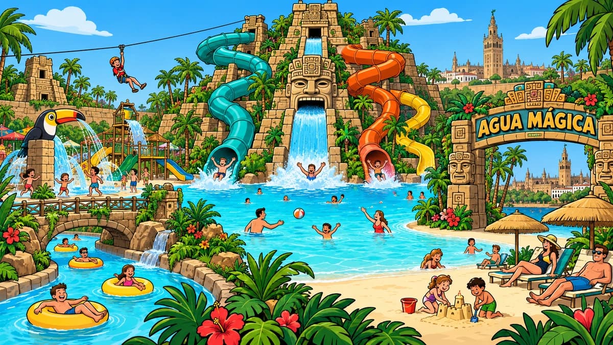 Agua Mágica park illustration