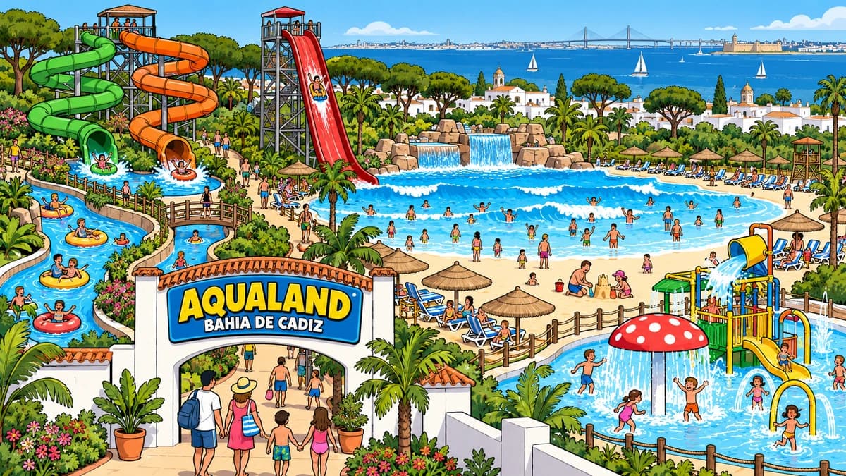 Aqualand Bahía de Cádiz park illustration