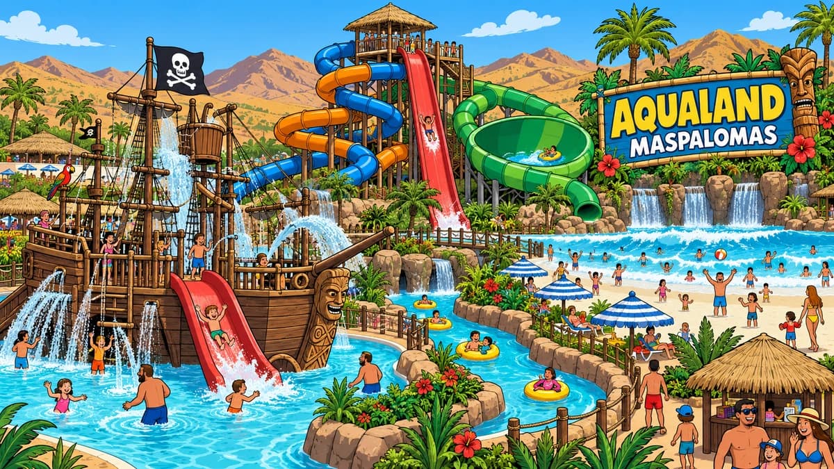 Aqualand Maspalomas park illustration