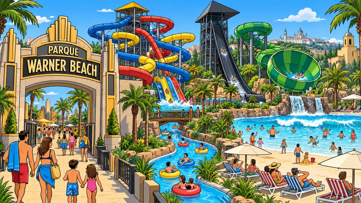 Parque Warner Beach park illustration