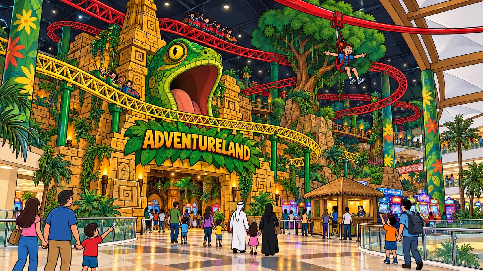 Adventureland Sharjah park illustration