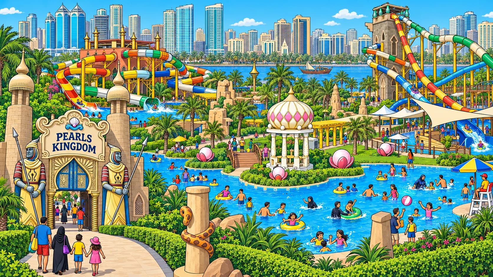 Al Montazah - Pearls Kingdom park illustration