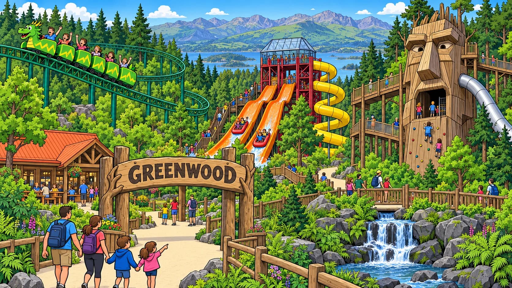 GreenWood Family Park park illustration