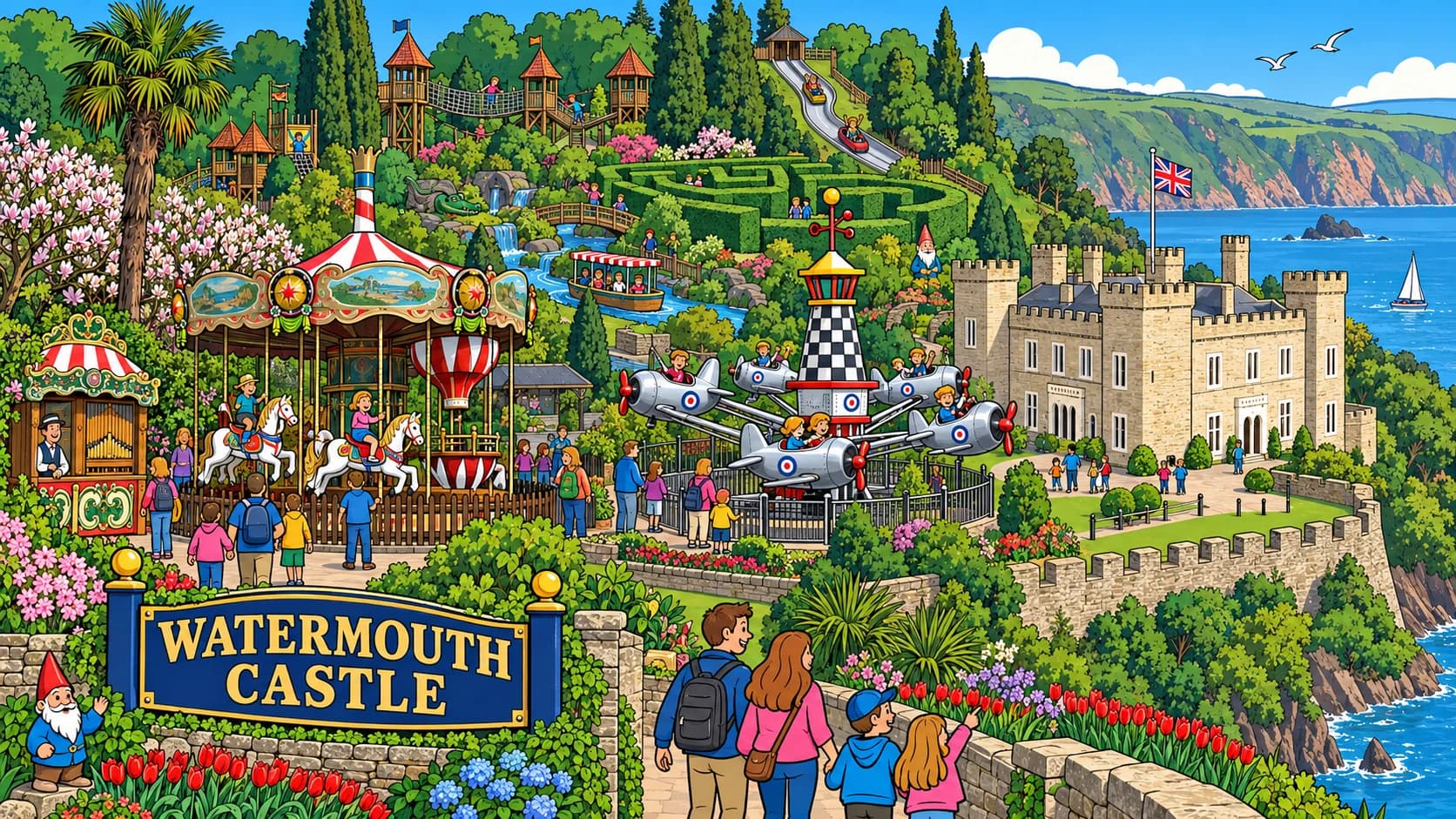 Watermouth Castle park illustration