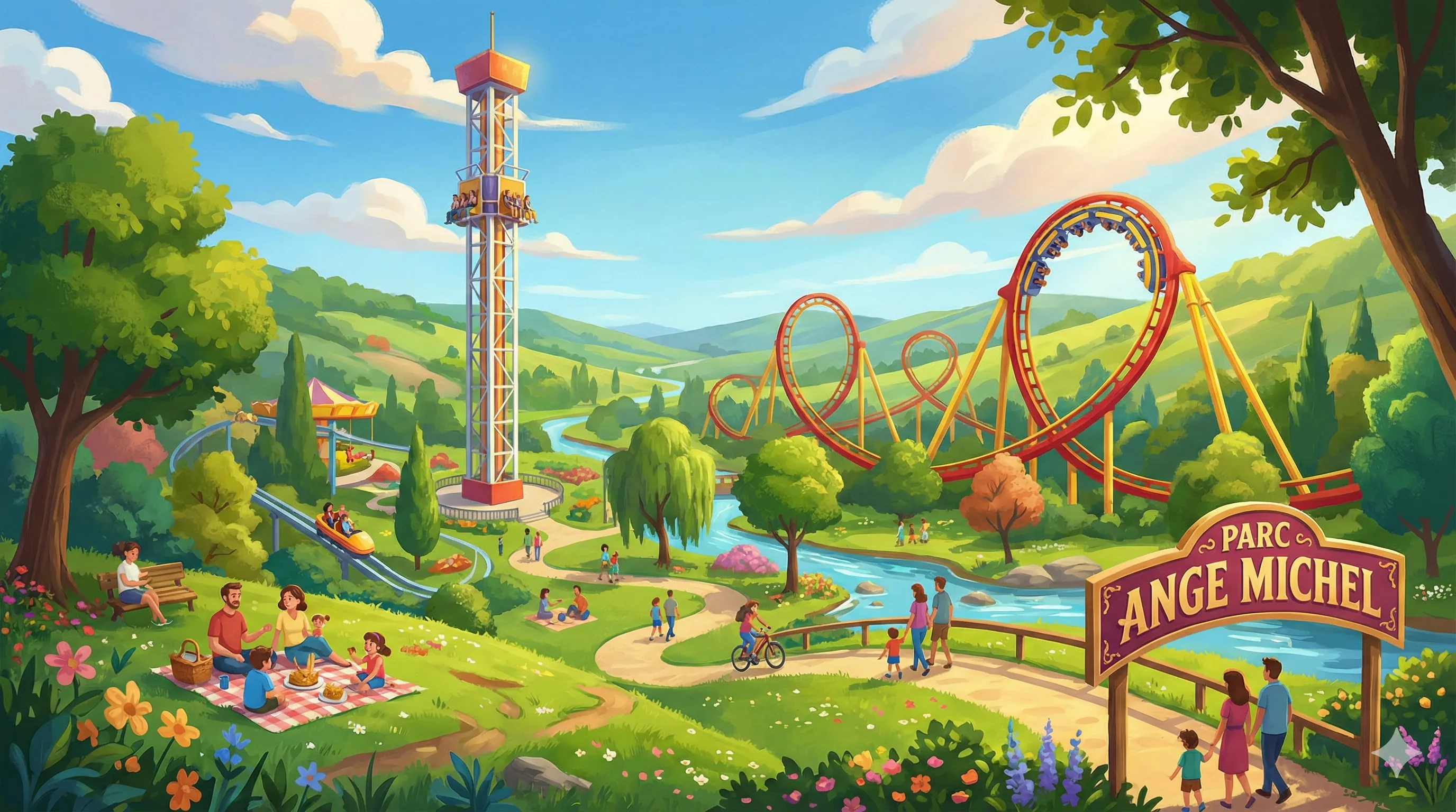 Ange Michel Parc park illustration