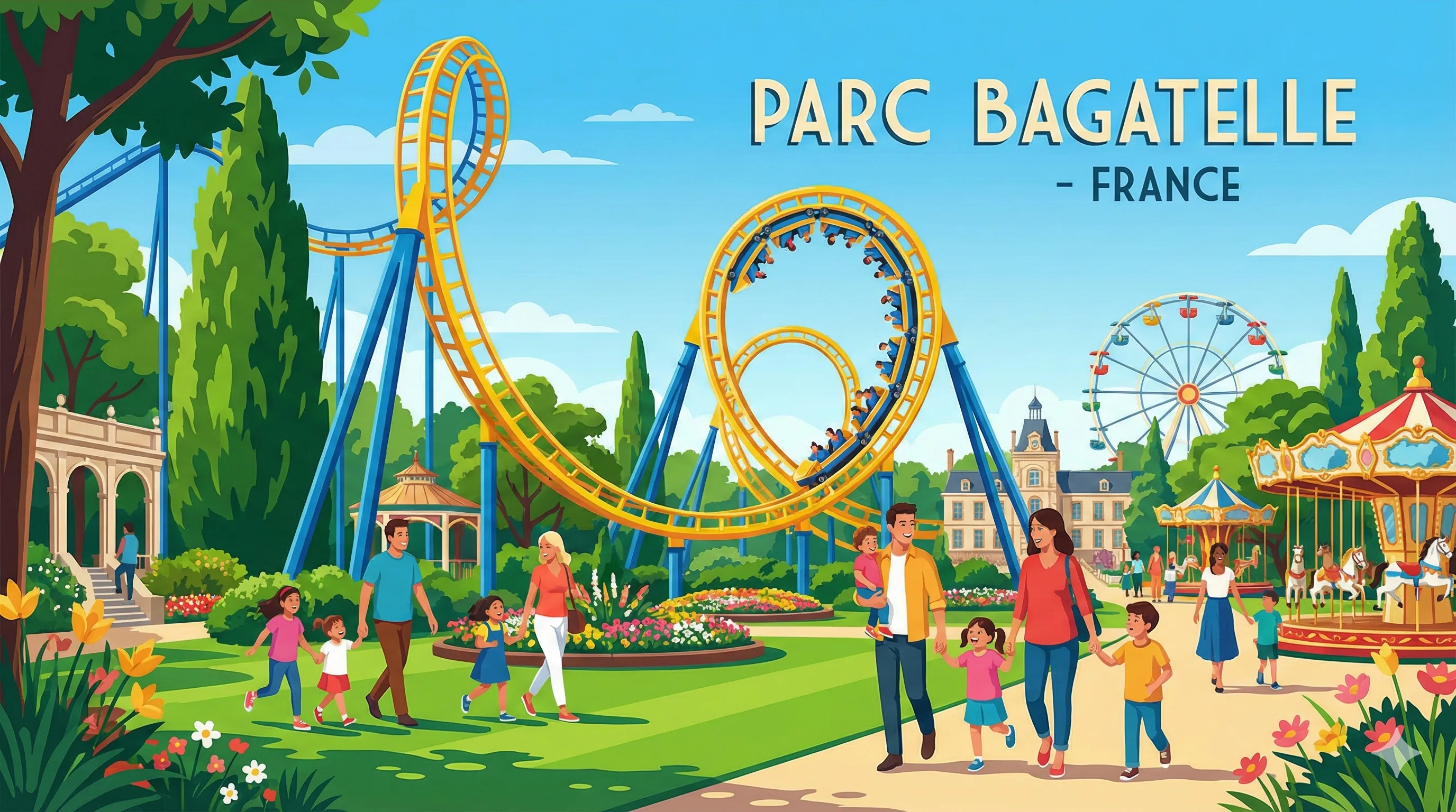 Parc Bagatelle park illustration