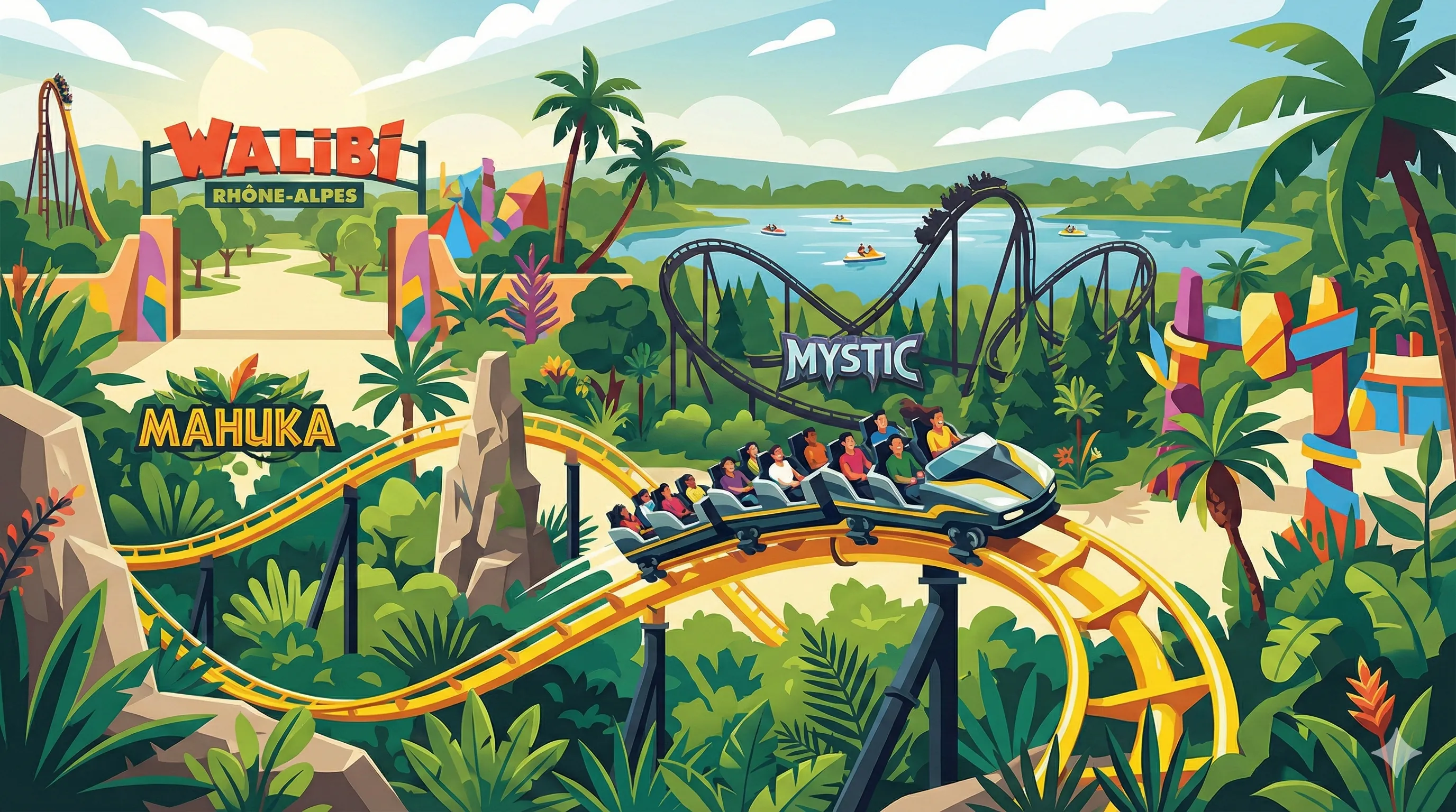 Walibi Rhône-Alpes park illustration