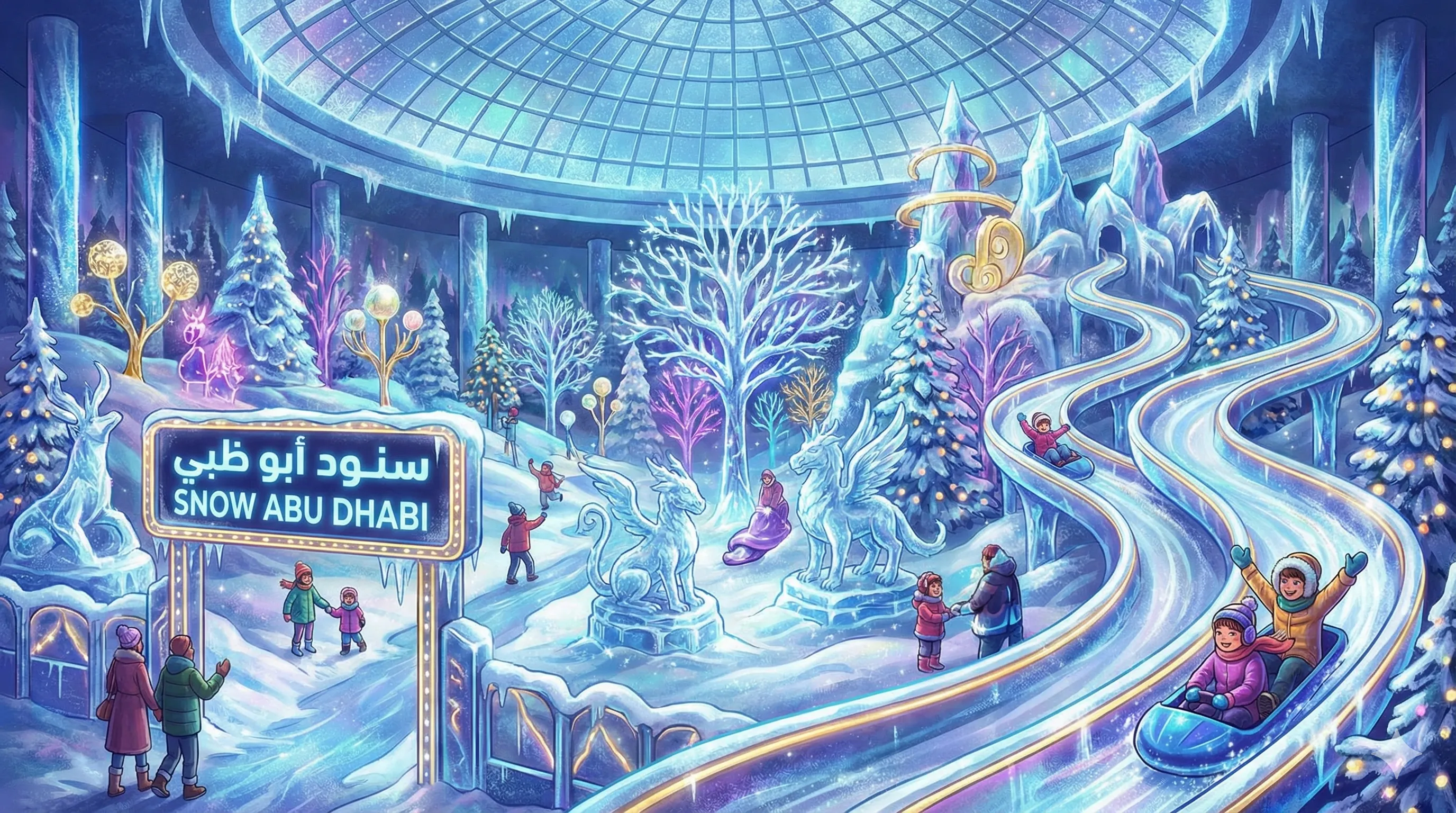 Snow Abu Dhabi park illustration