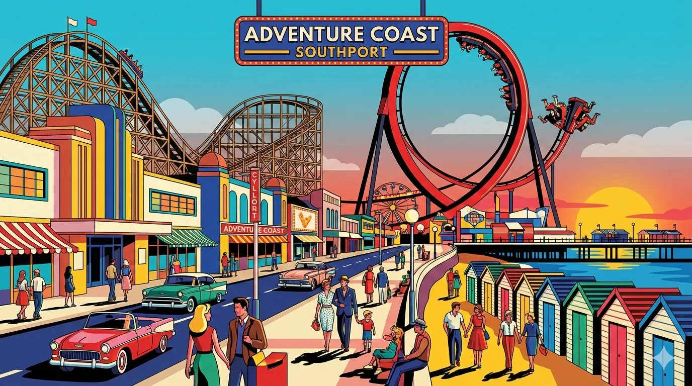 Adventure Coast Southport park illustration