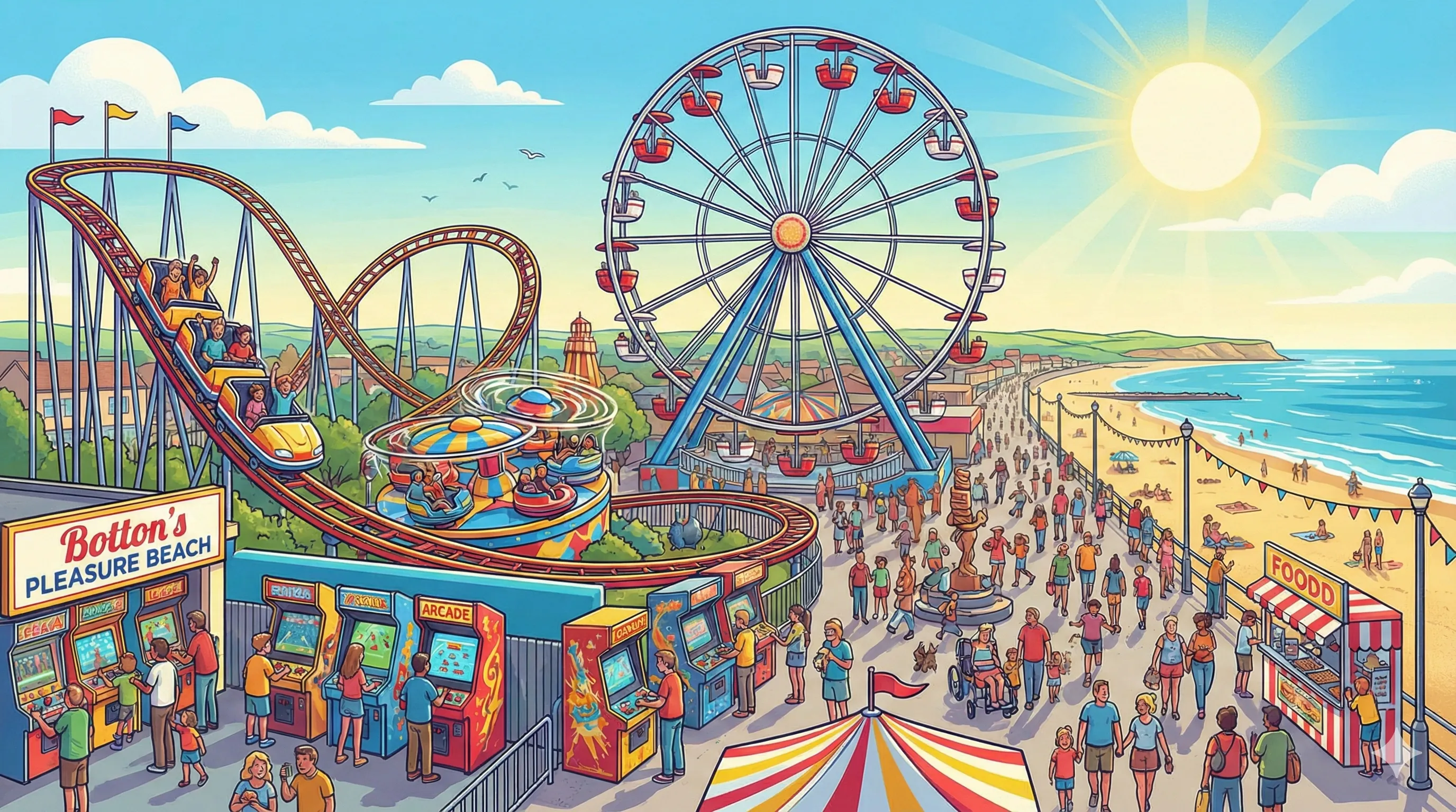 Botton's Pleasure Beach park illustration