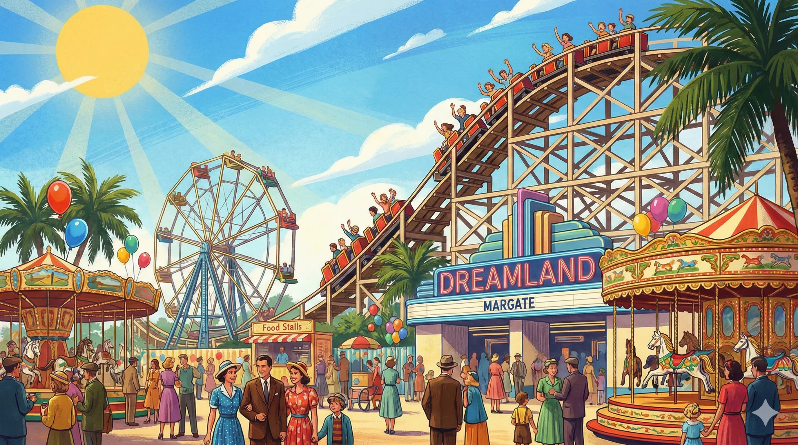 Dreamland Margate park illustration