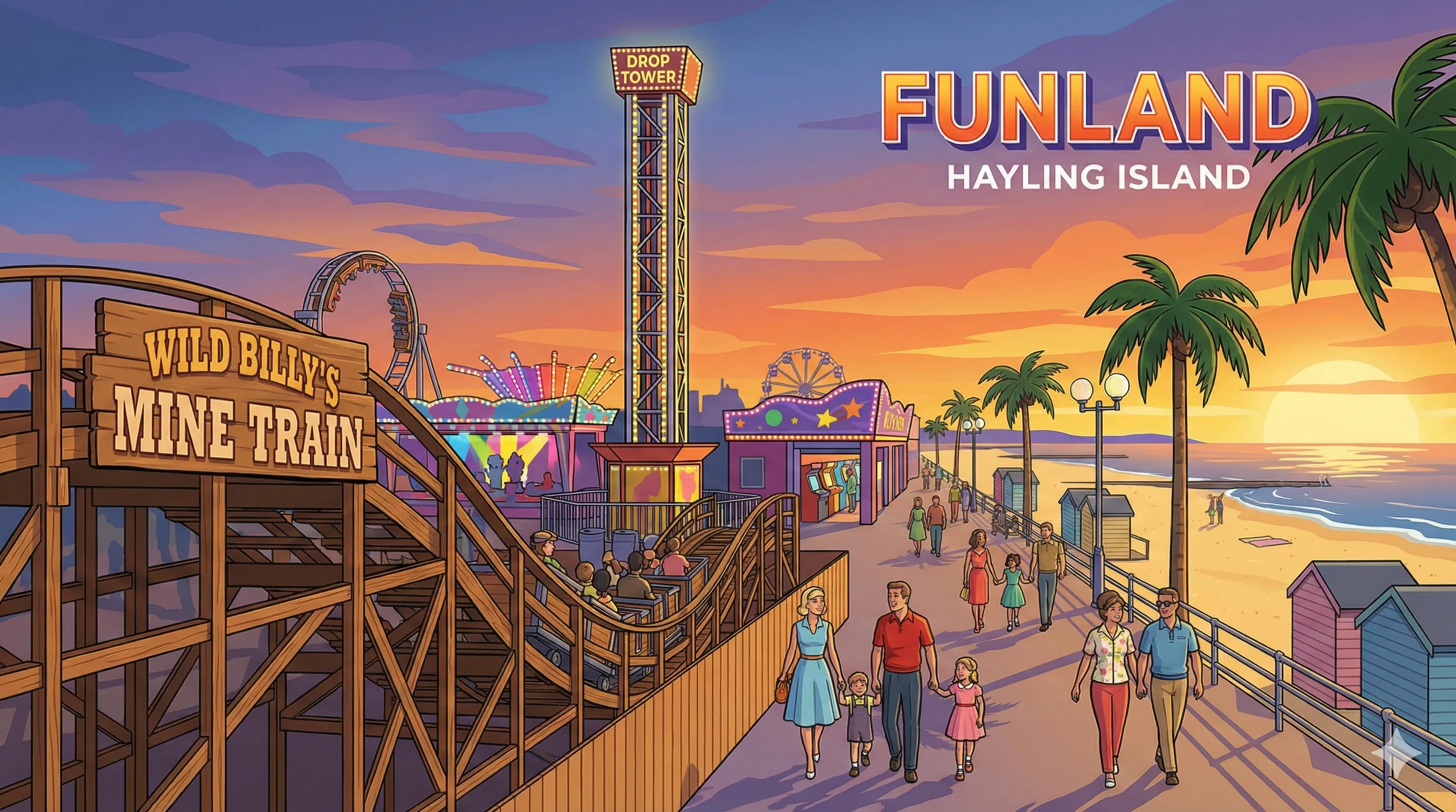 Funland Hayling Island park illustration