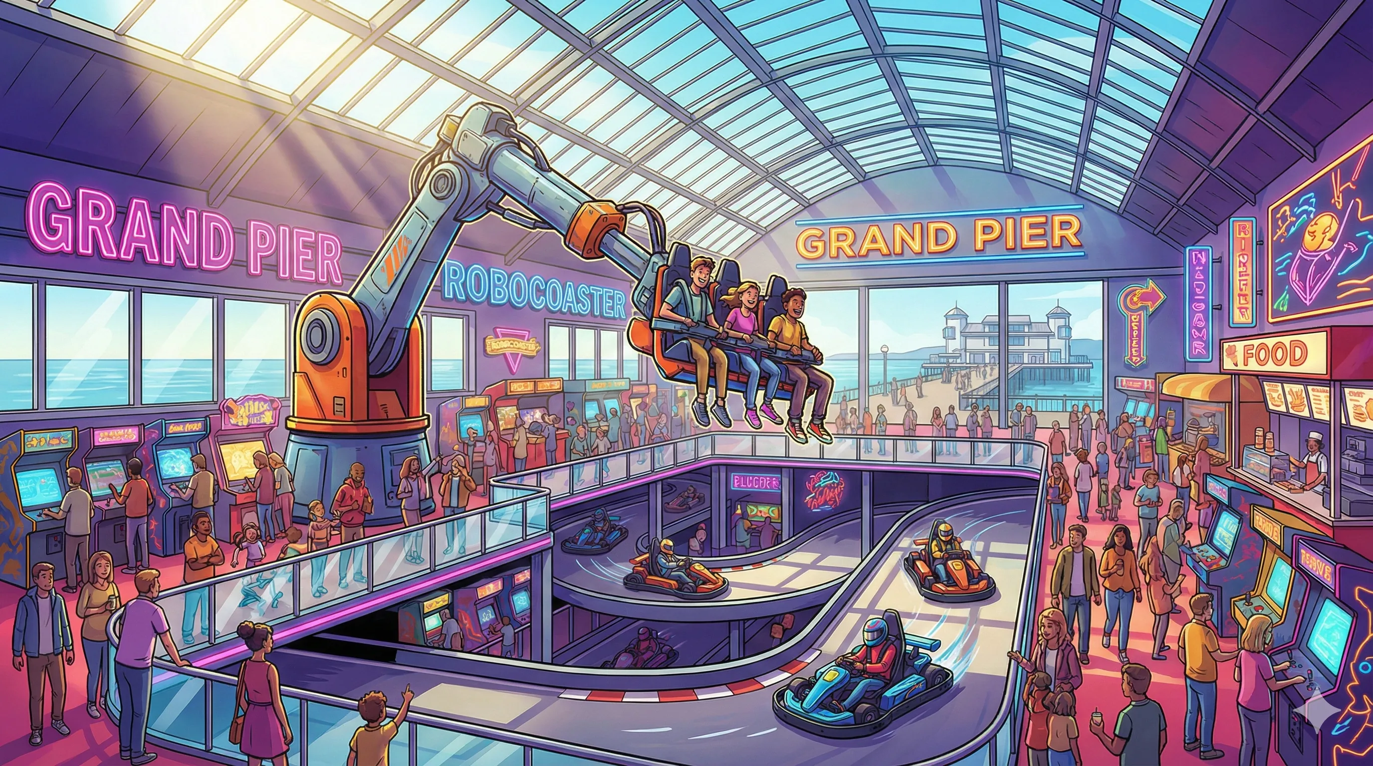 The Grand Pier park illustration