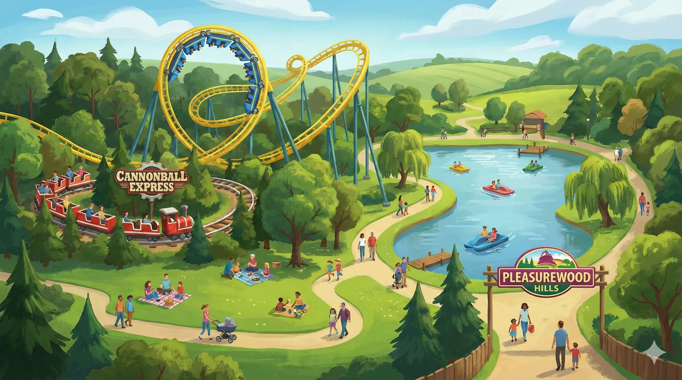 Pleasurewood Hills park illustration